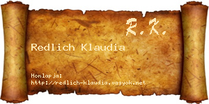 Redlich Klaudia névjegykártya